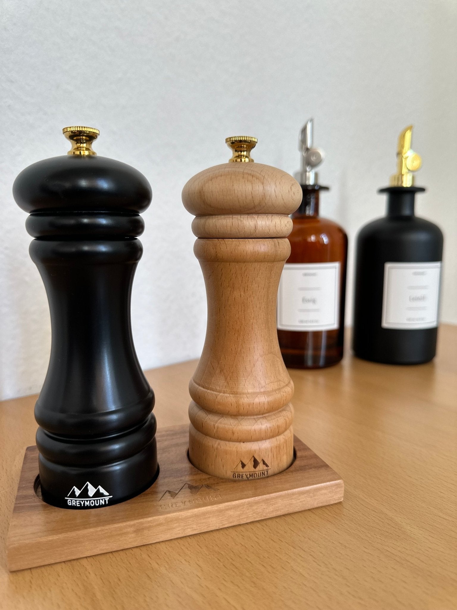 Untersetzer aus Holz - Perfekter Halt für Gewürzmühlen - Greymount