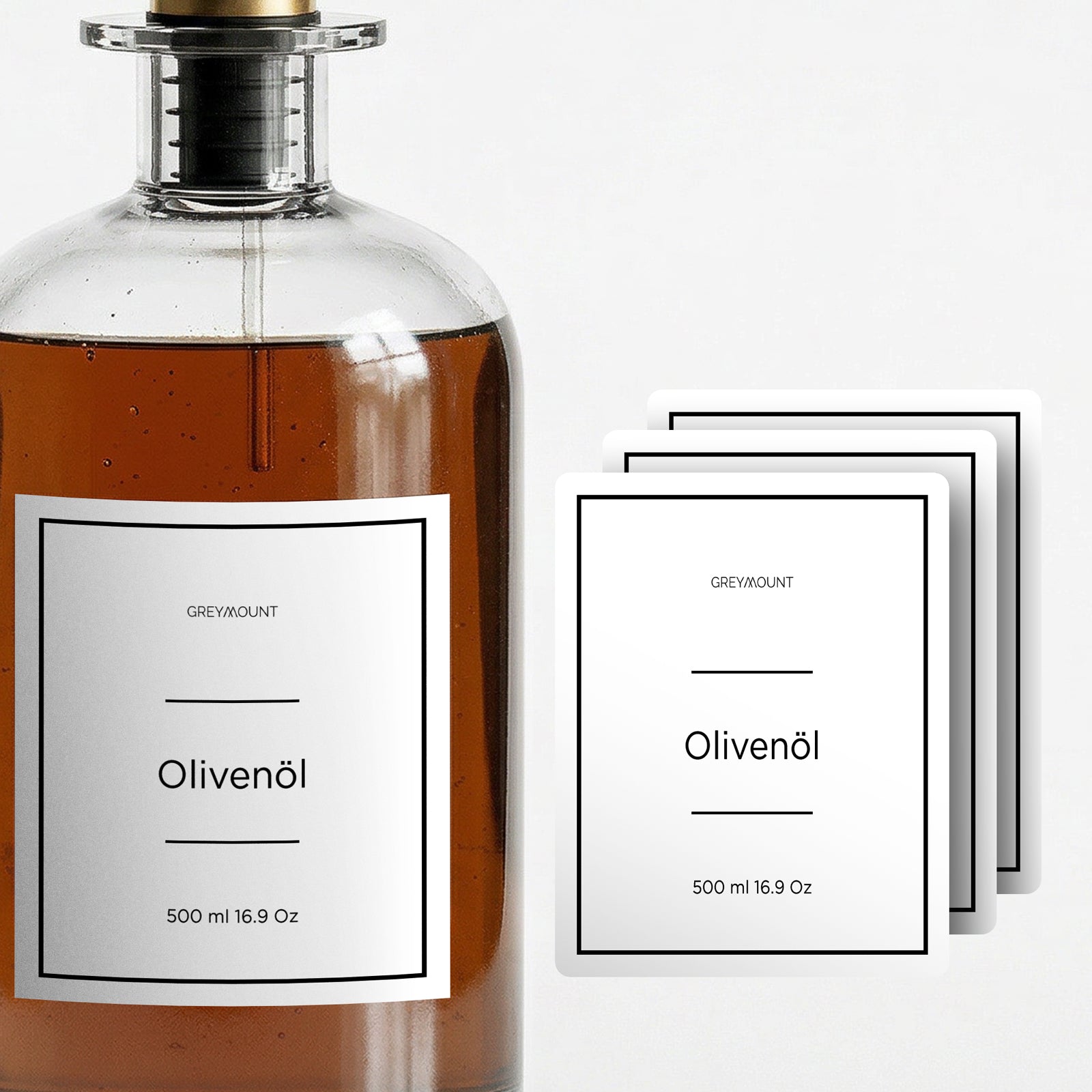 Ölflasche Etiketten Weiß (27 Etiketten)