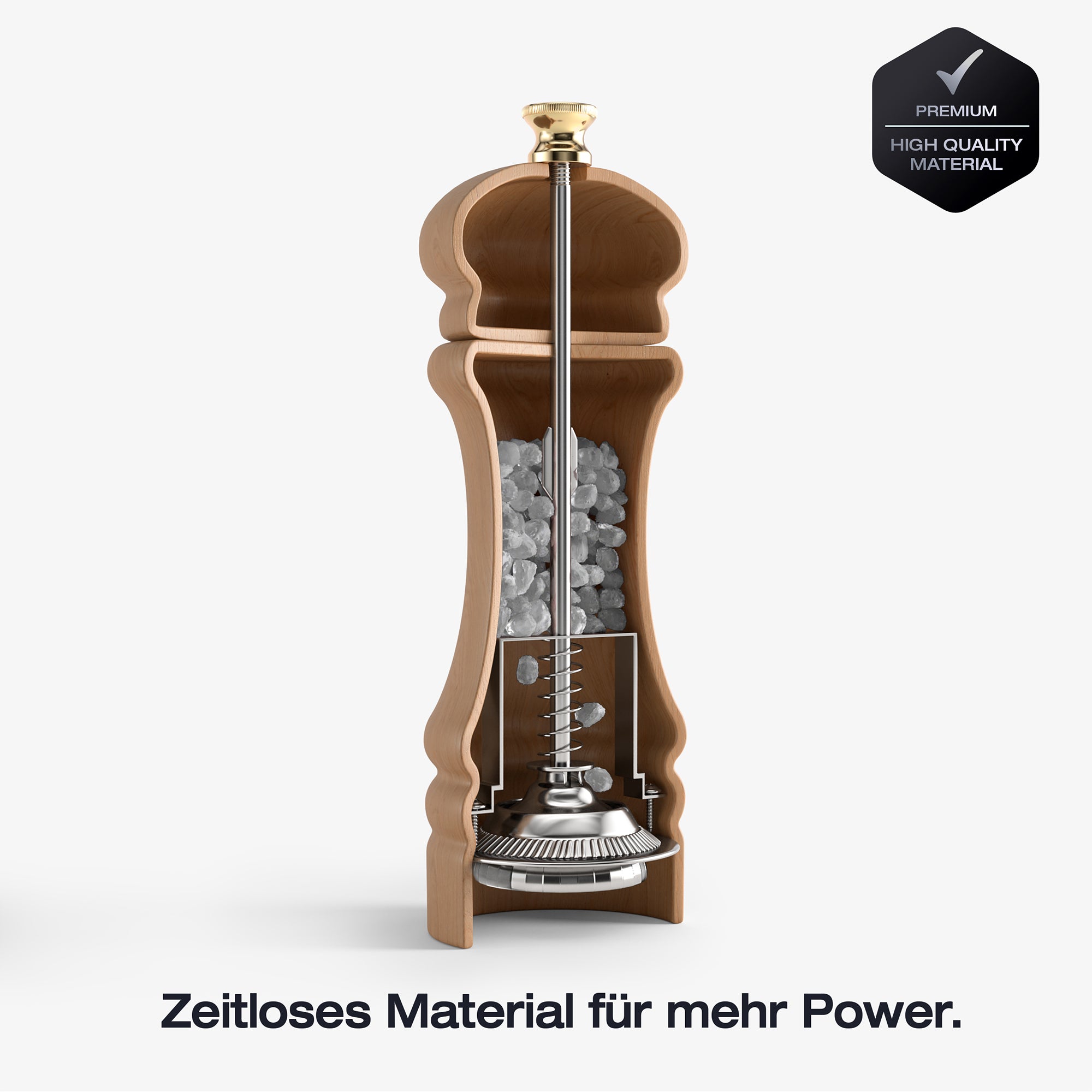 FUJI - Salz- und Pfeffermühle Set (Black/Wood, 17 cm)