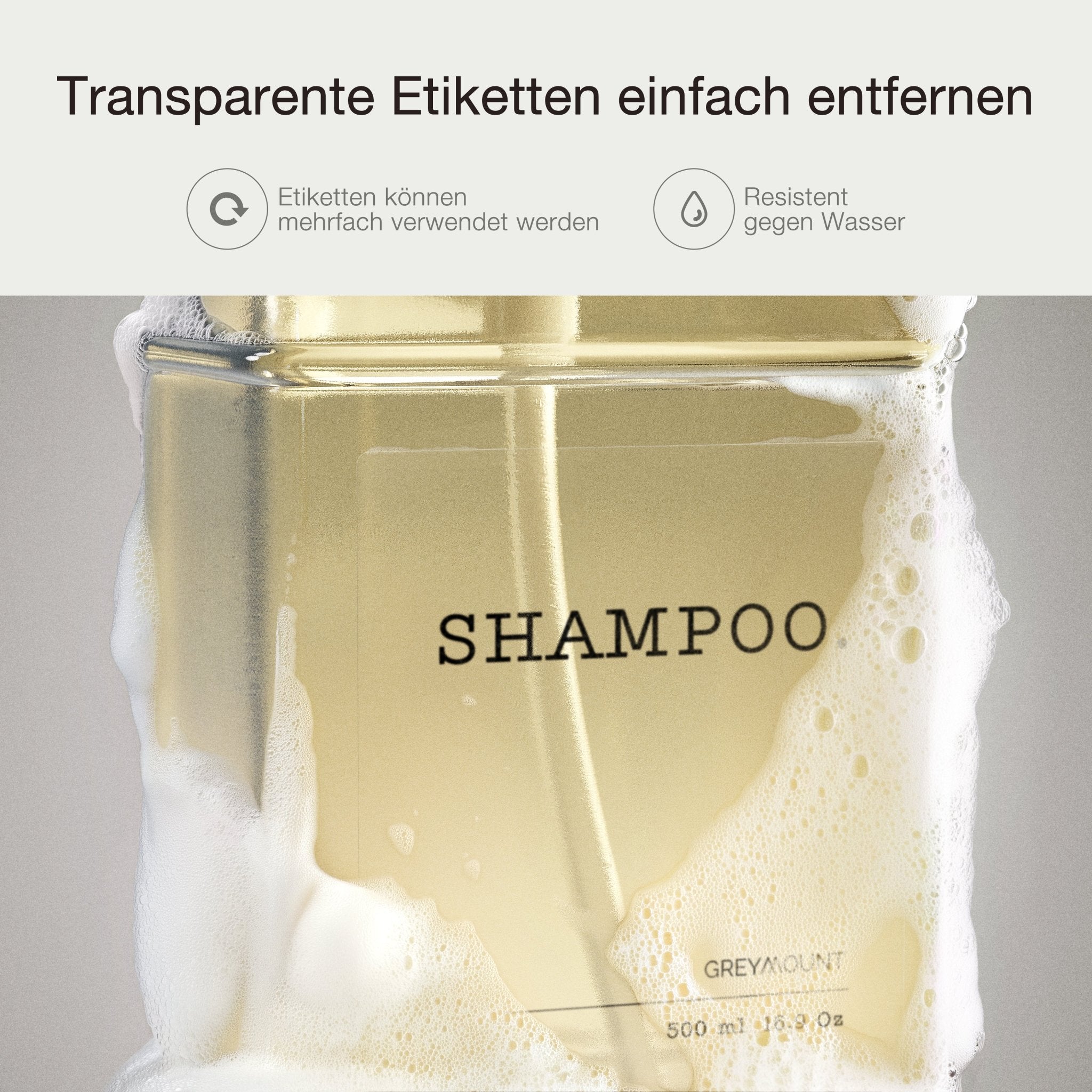 Seifenspender aus Glas mit Edelstahl Pumpe Schwarz (2er Set, 500ml) - Greymount