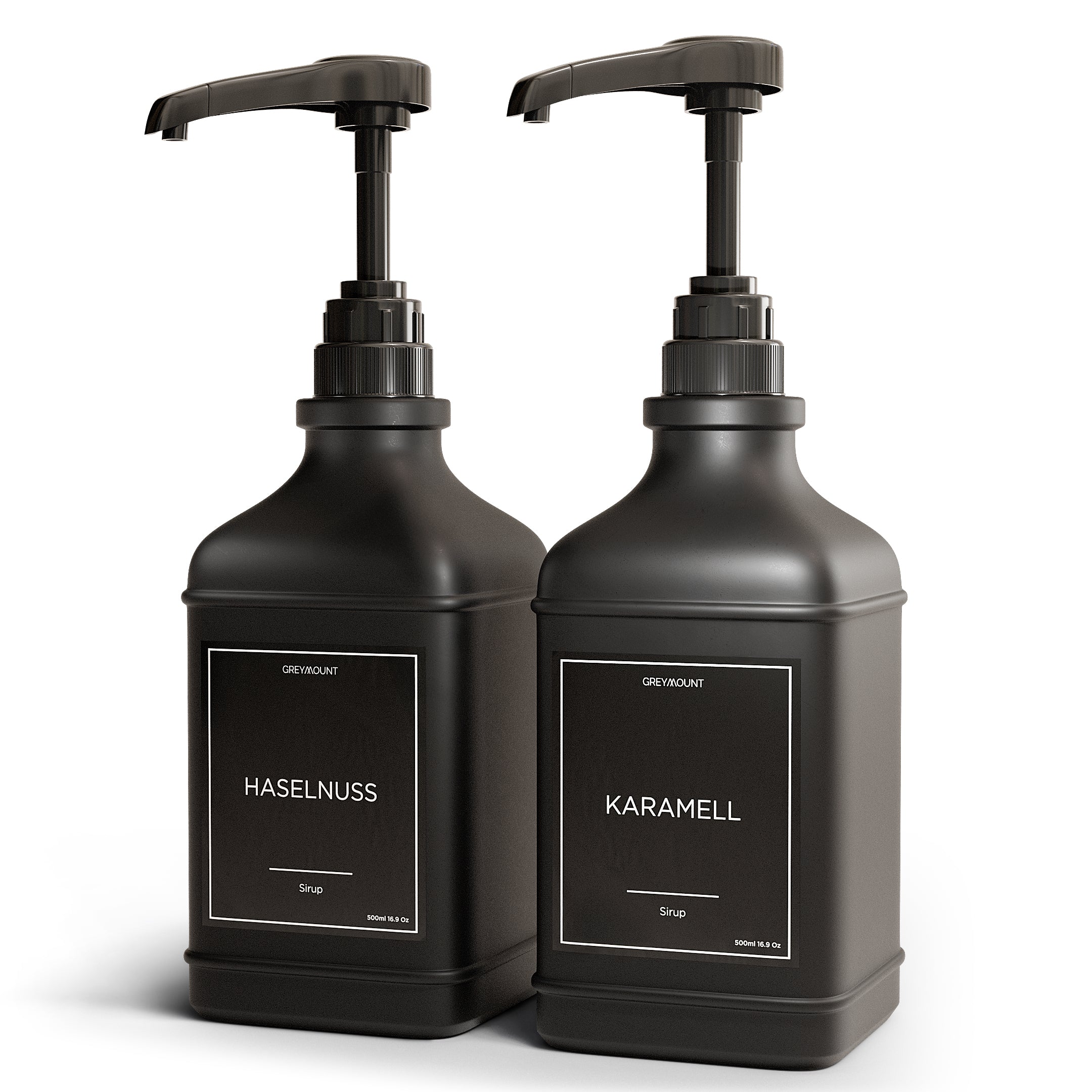 Sirup Spender Glas Schwarz (2er Set, 500ml)