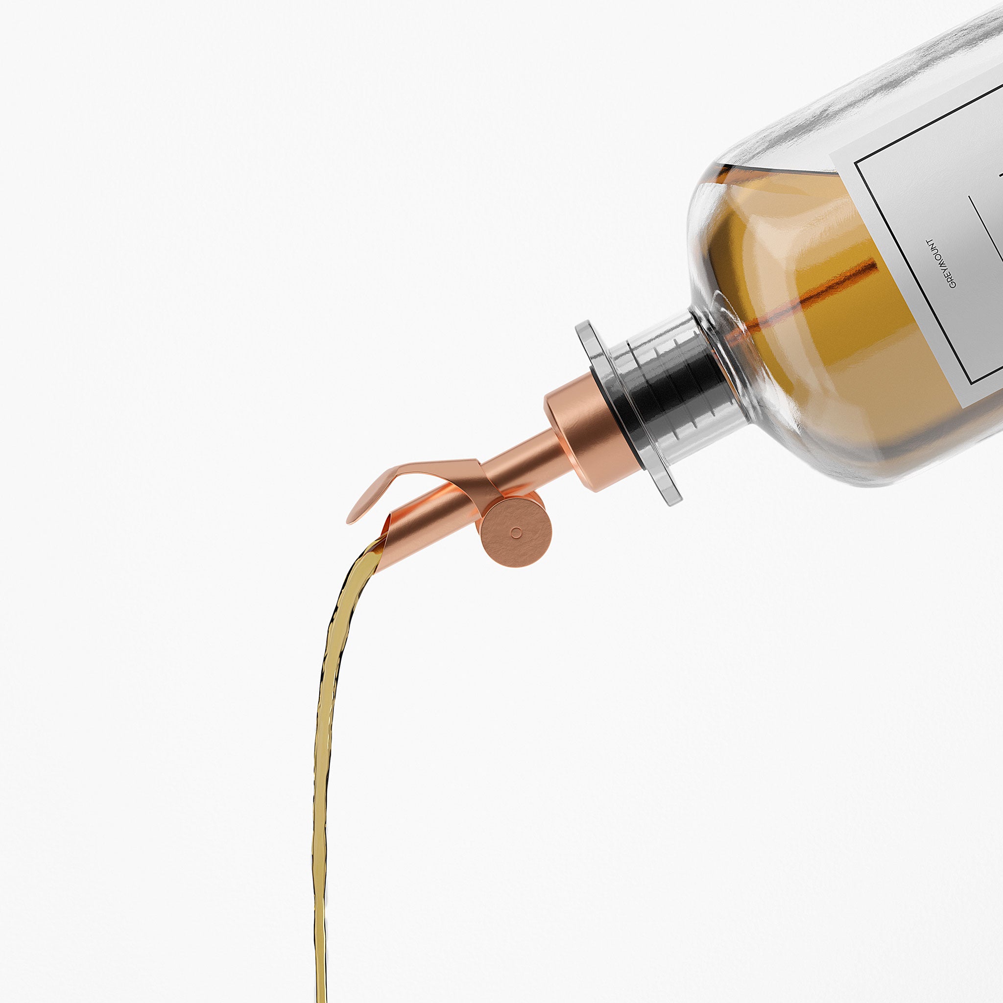 Ölflasche aus Glas mit Ausgießer Rose Gold (2er Set, 500ml)