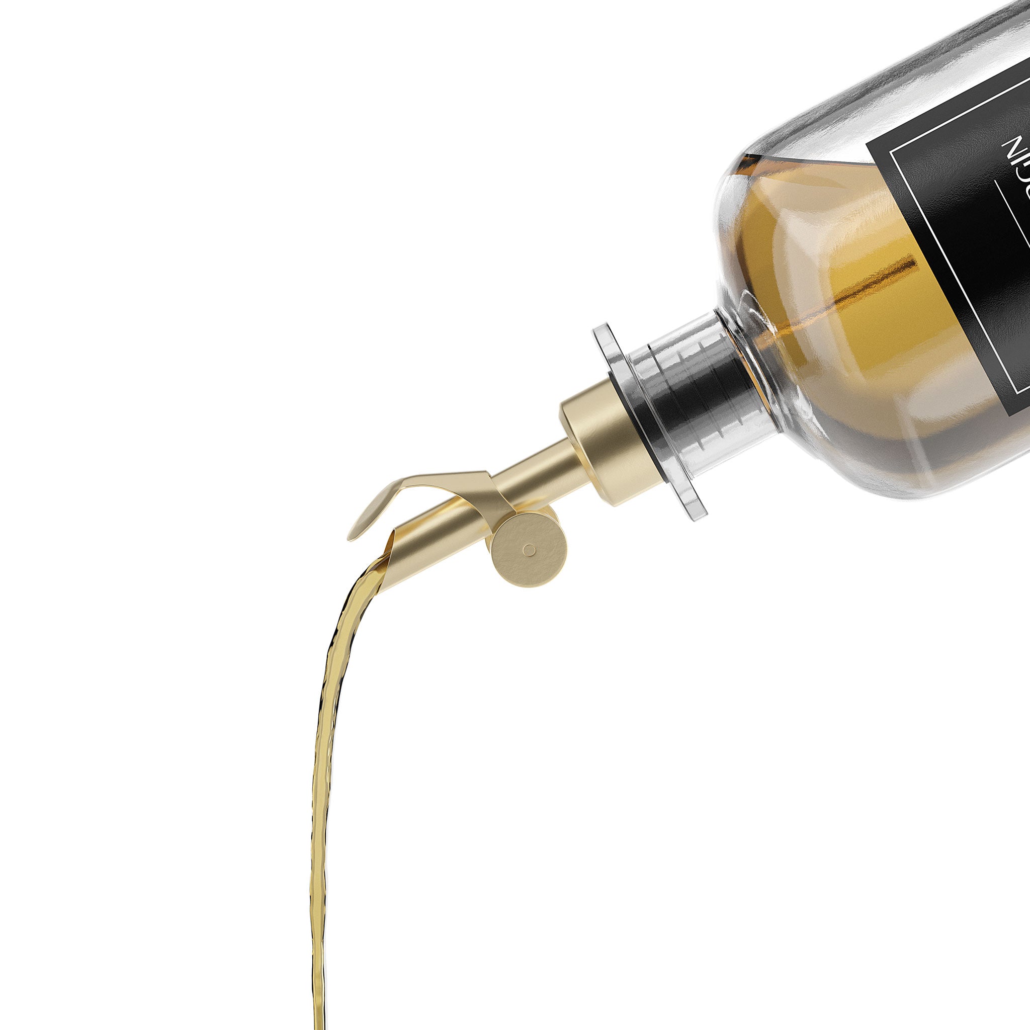 Ölflasche aus Glas mit Ausgießer Gold 2 (2er Set, 500ml)