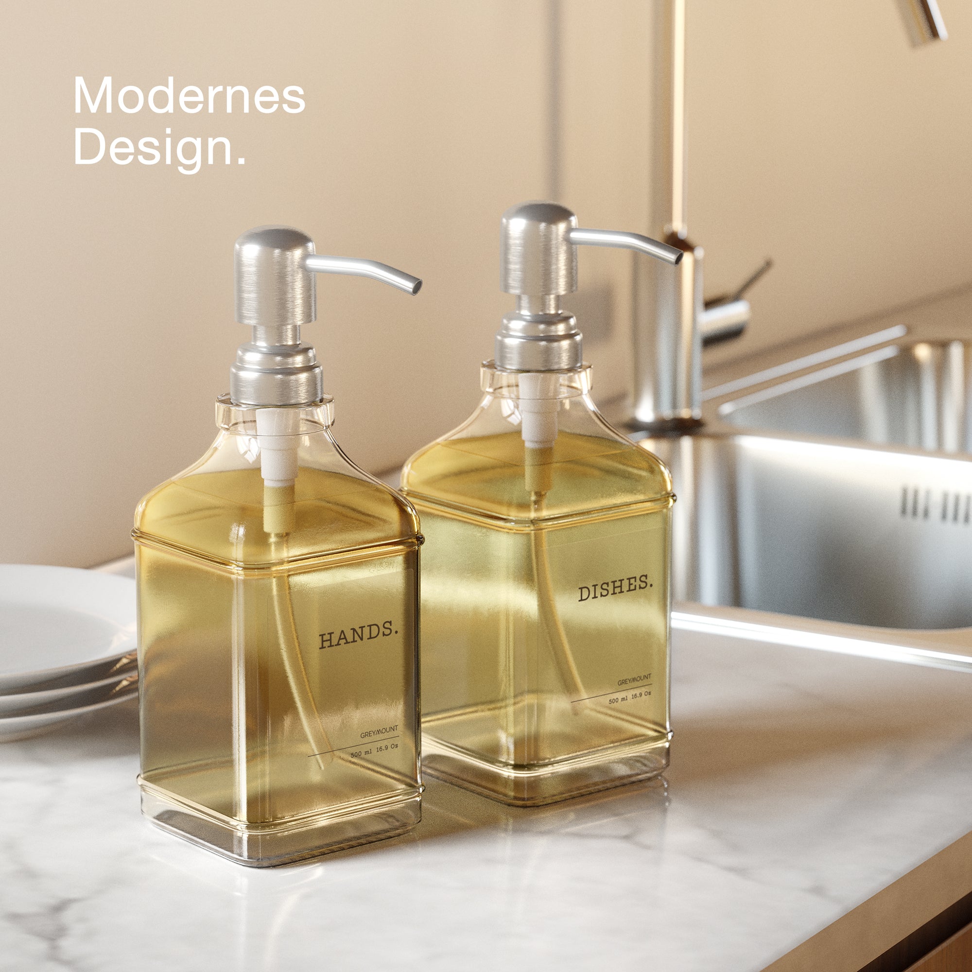 Seifenspender Pumpe (2er Set, Silber)