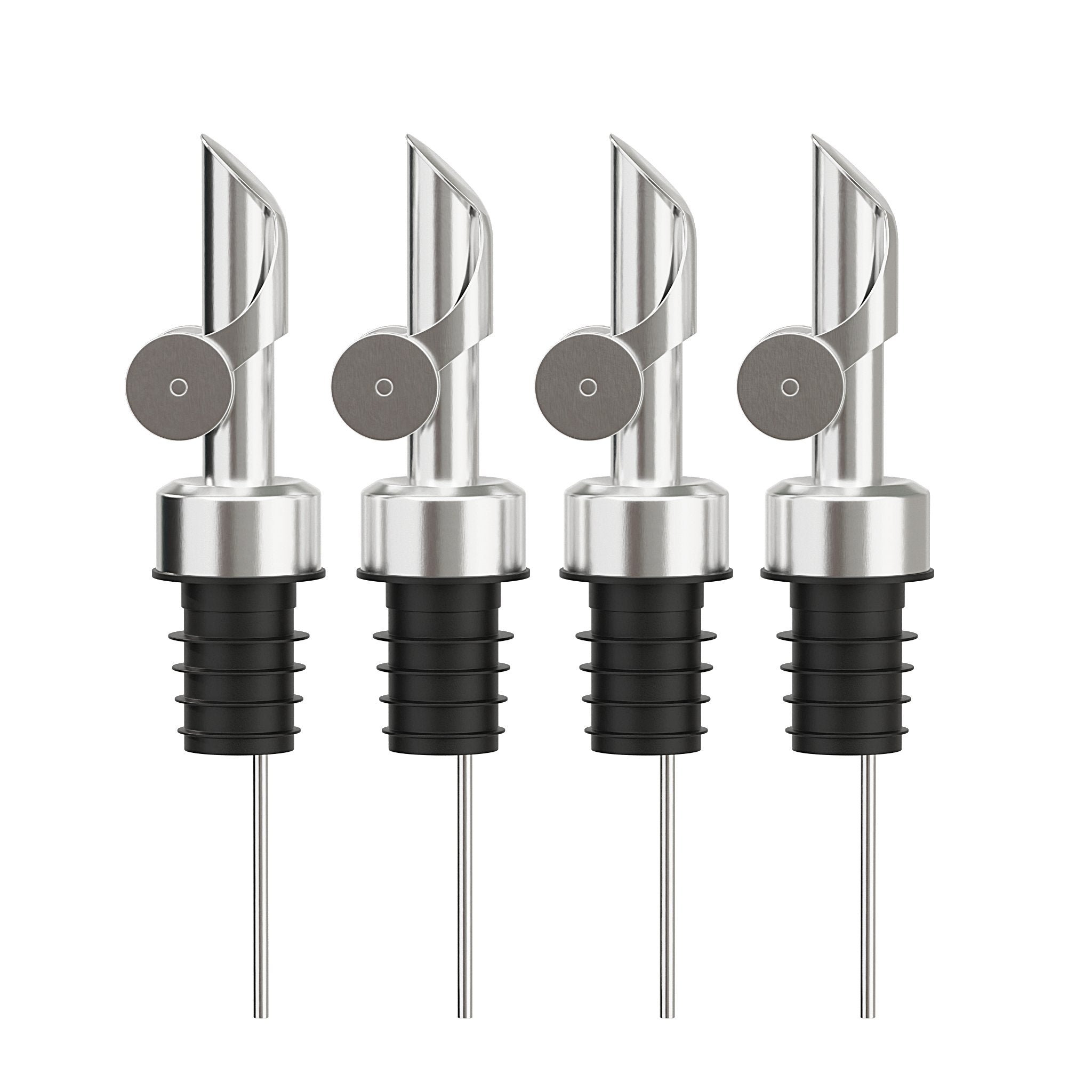 Flaschenausgießer Set - 4er Pack Silber - Greymount