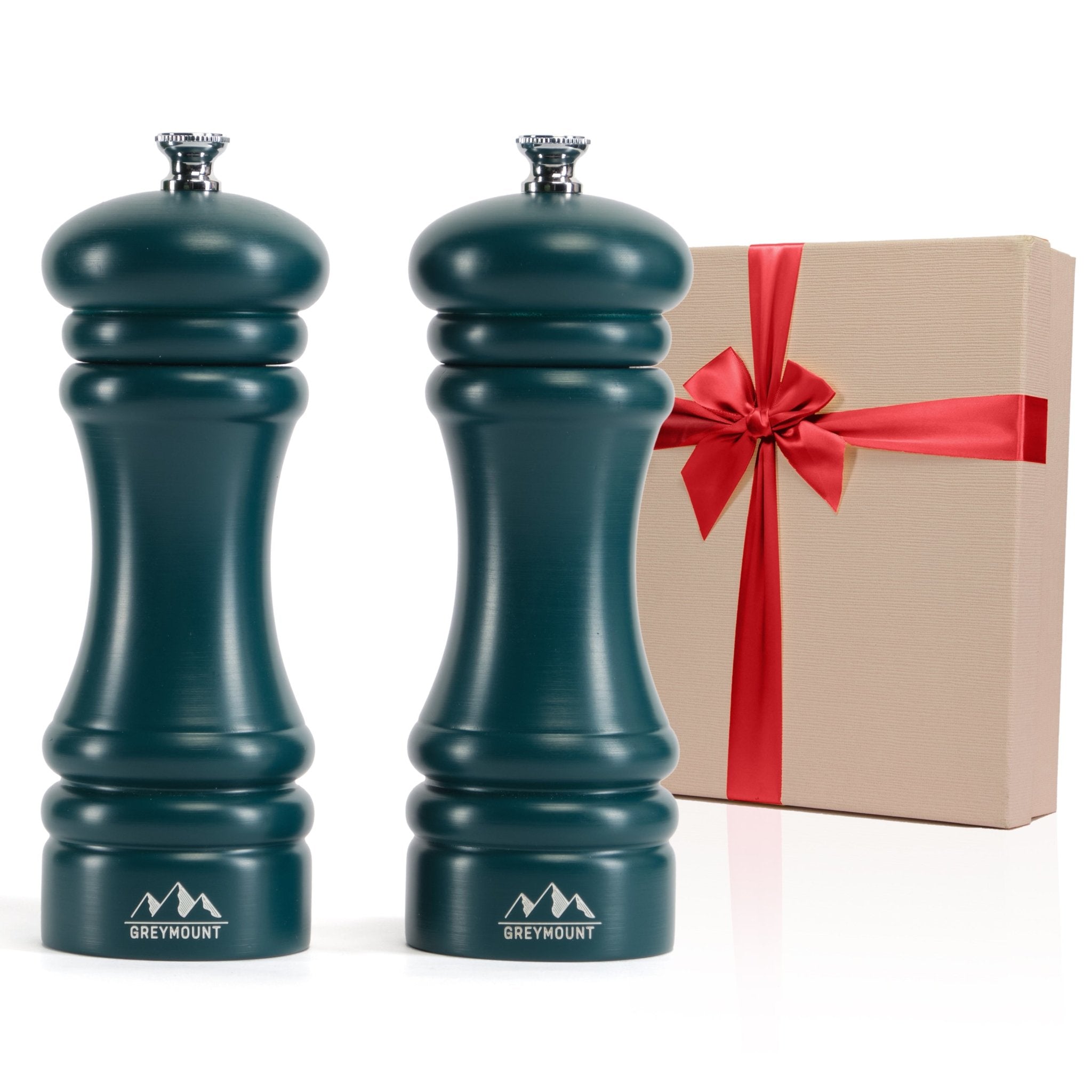 FUJI - Salz- und Pfeffermühle Set (Midnight Green, 17 cm) - Geschenkverpackt - Greymount