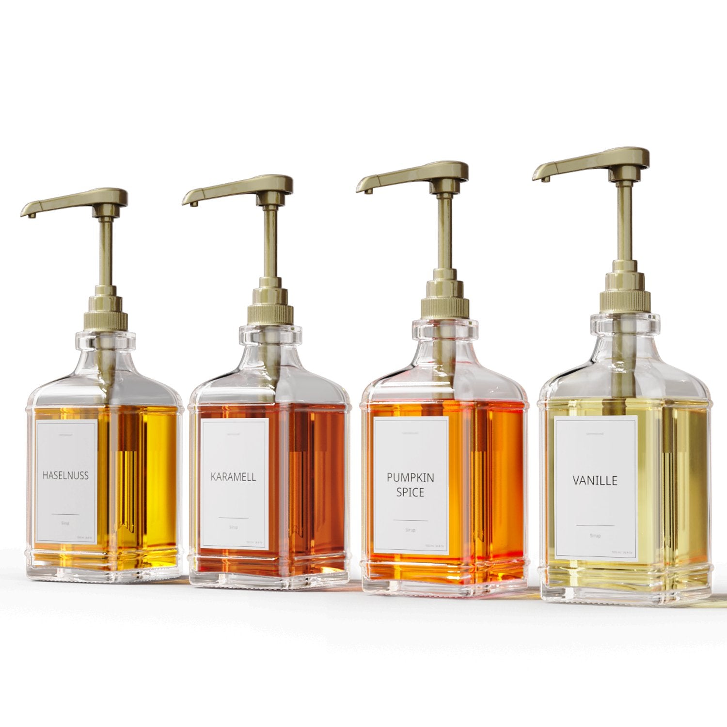 Sirup Spender Gold (4er Set, 500ml) - Greymount