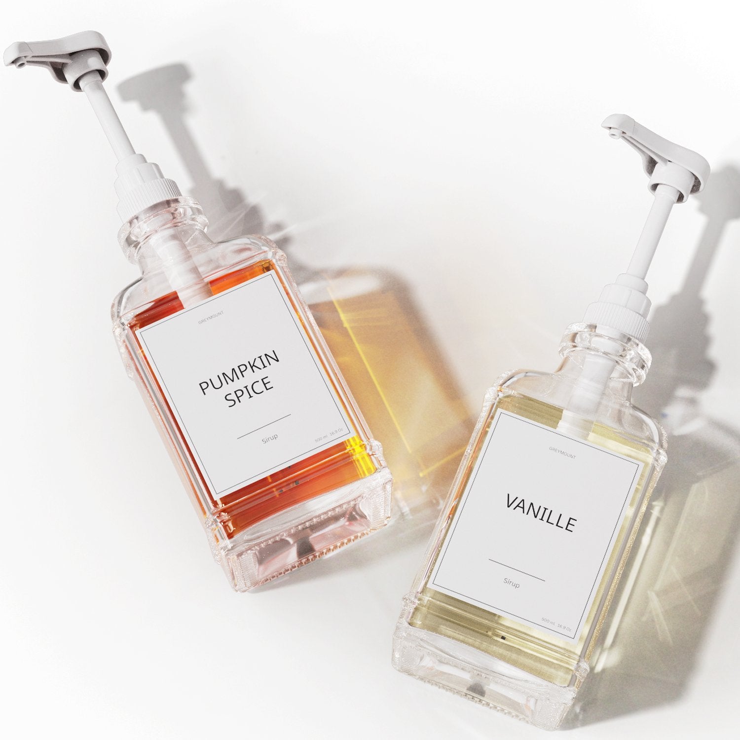 Sirup Spender Weiß (2er Set, 500ml) - Greymount