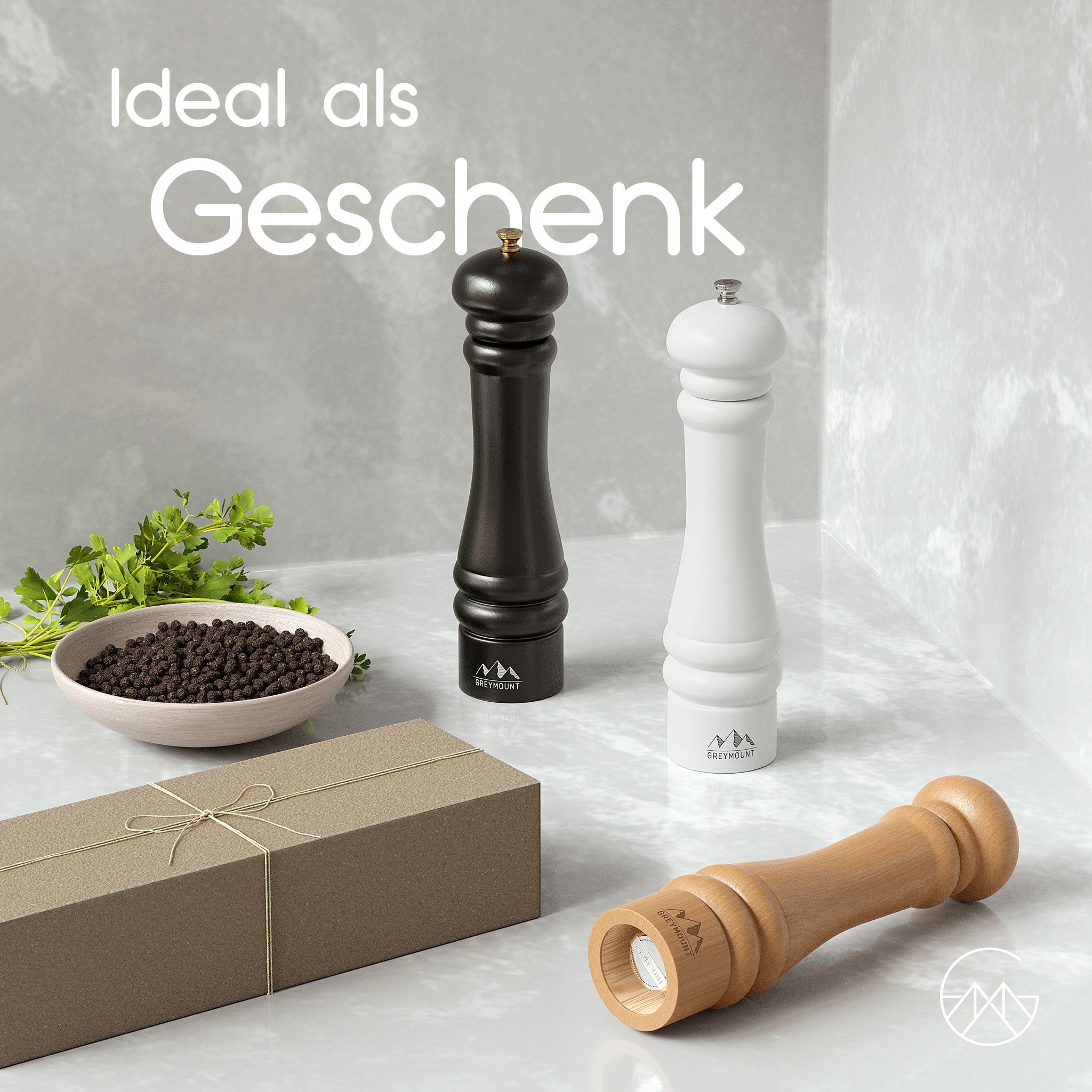 CAUCASUS - Salz- und Pfeffermühle Set (Snow White, 27 cm) - Greymount