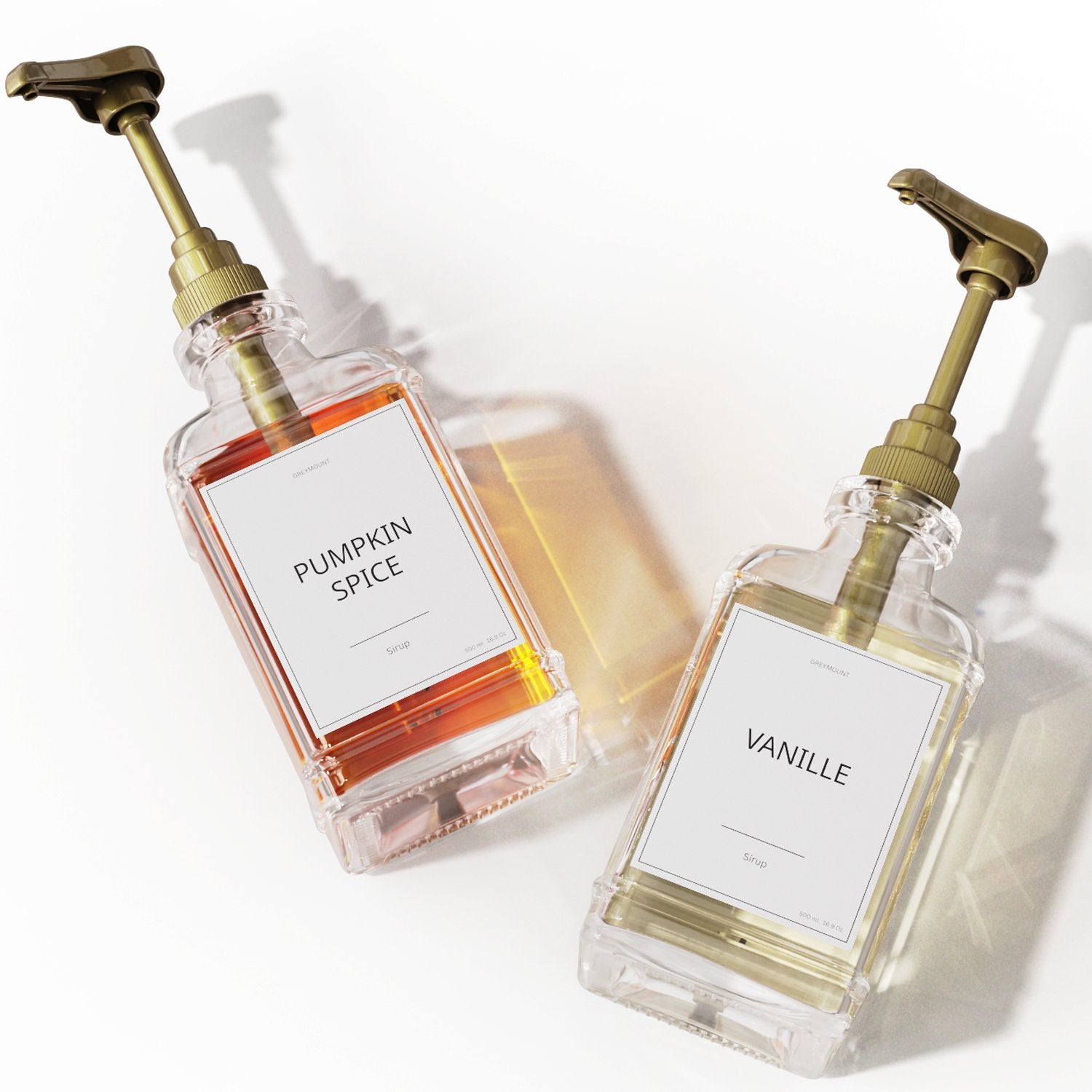 Sirup Spender Gold (2er Set, 500ml) - Greymount