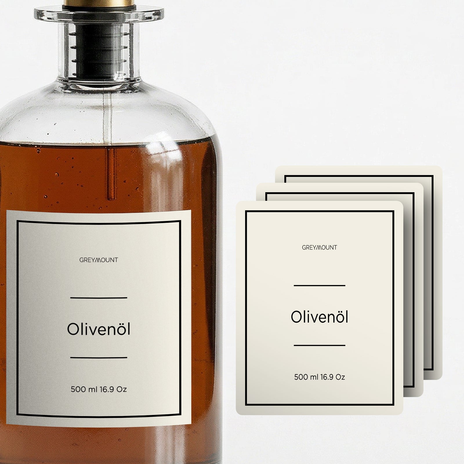 Ölflasche Etiketten Sand (27 Etiketten)
