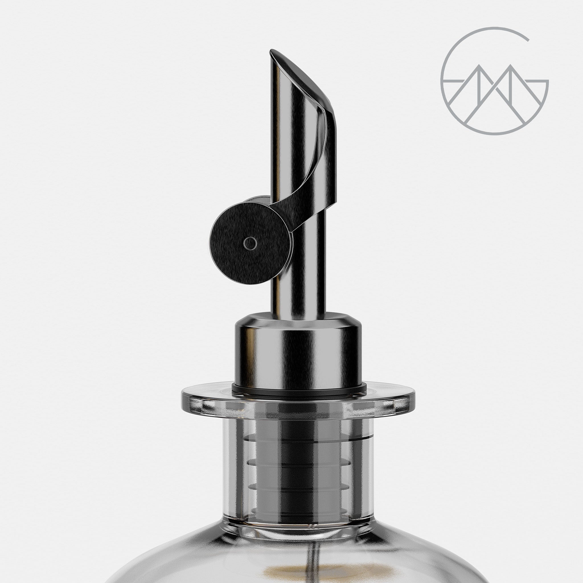 Ölflasche aus Glas mit Ausgießer Schwarz (2er Set, 500ml) - Greymount
