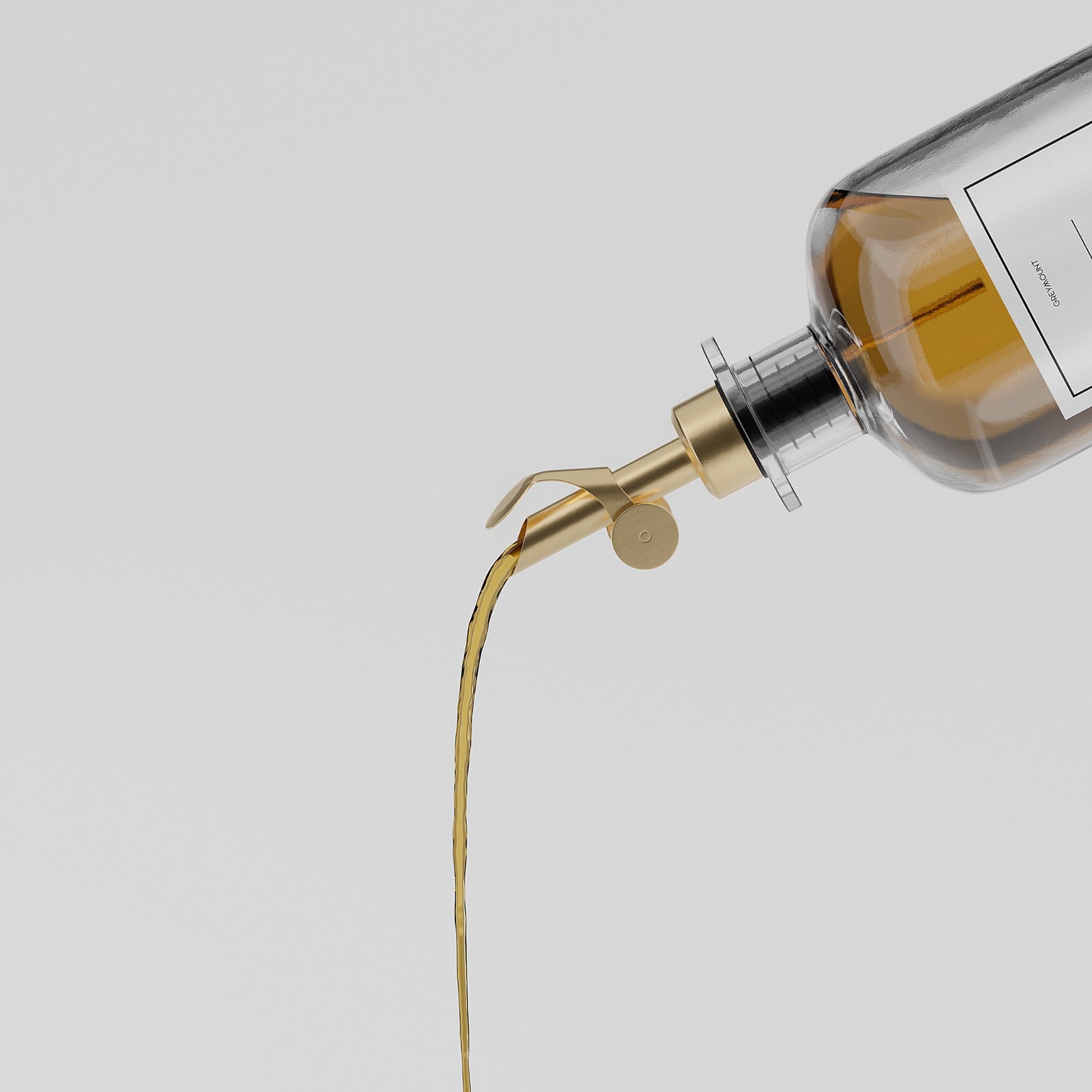 Ölflasche aus Glas mit Ausgießer Gold (2er Set, 500ml)