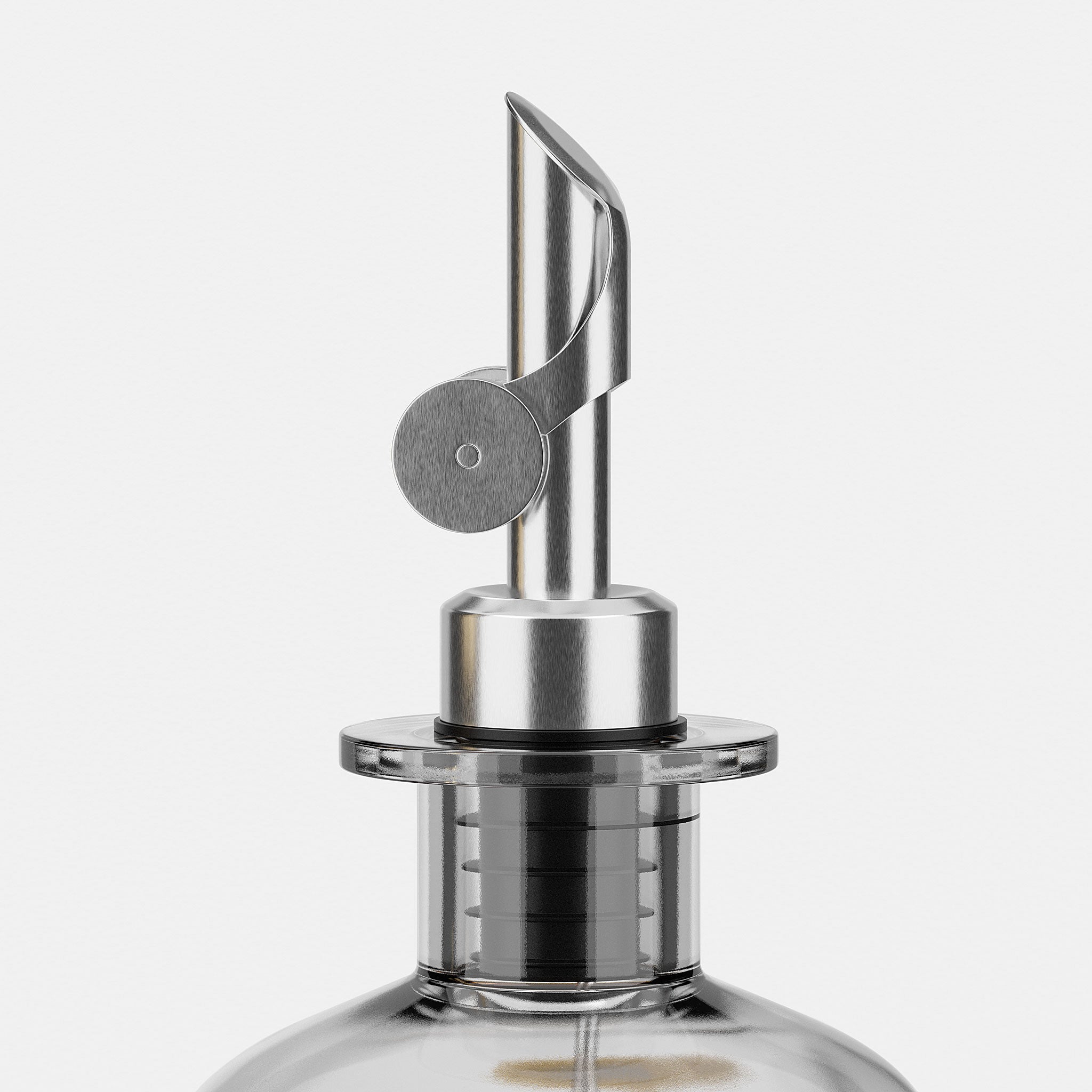 Ölflasche aus Glas mit Ausgießer Silber (2er Set, 500ml)