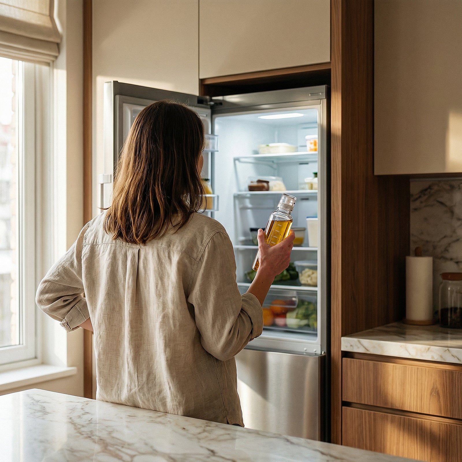 Dressingshaker aus Glas mit Skalierung 300ml (Schwarz)