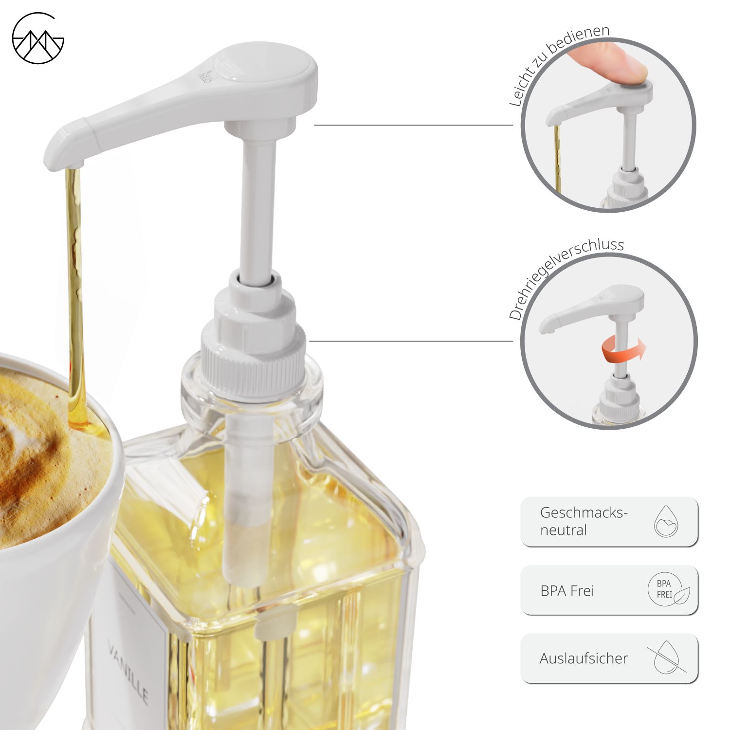 Sirup Spender Pumpen (2er Pack, Weiß)